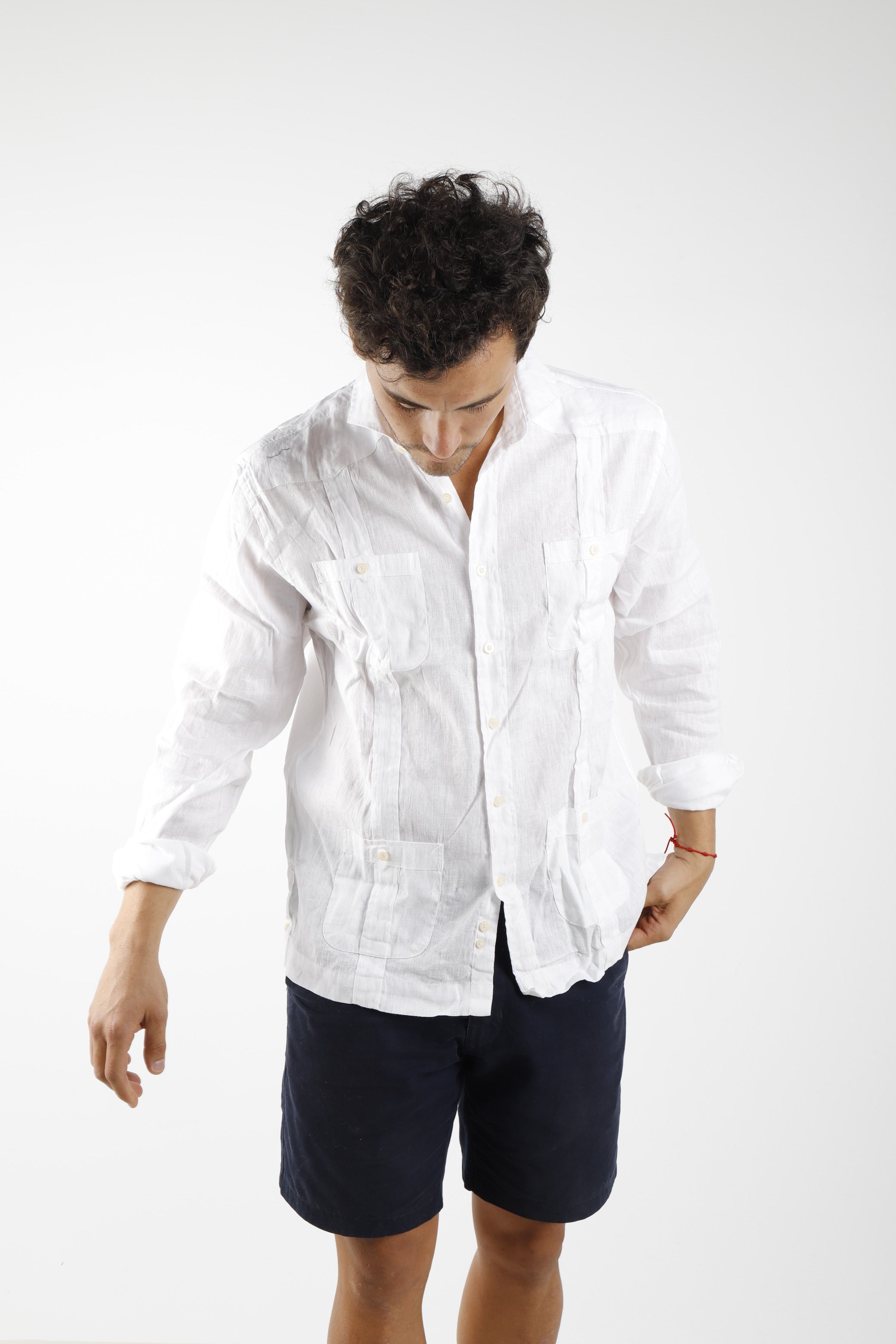 Louise Perrier white guayabera shirt