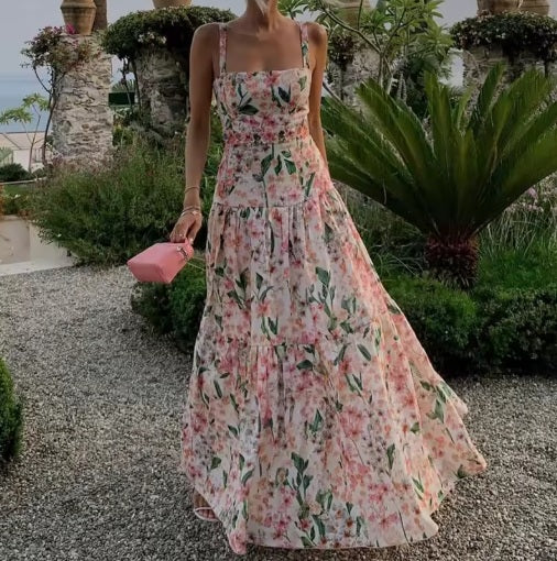 Bouffont long dress with lemon print