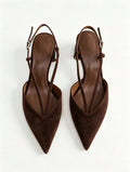 Brownie suede block sculptural heels
