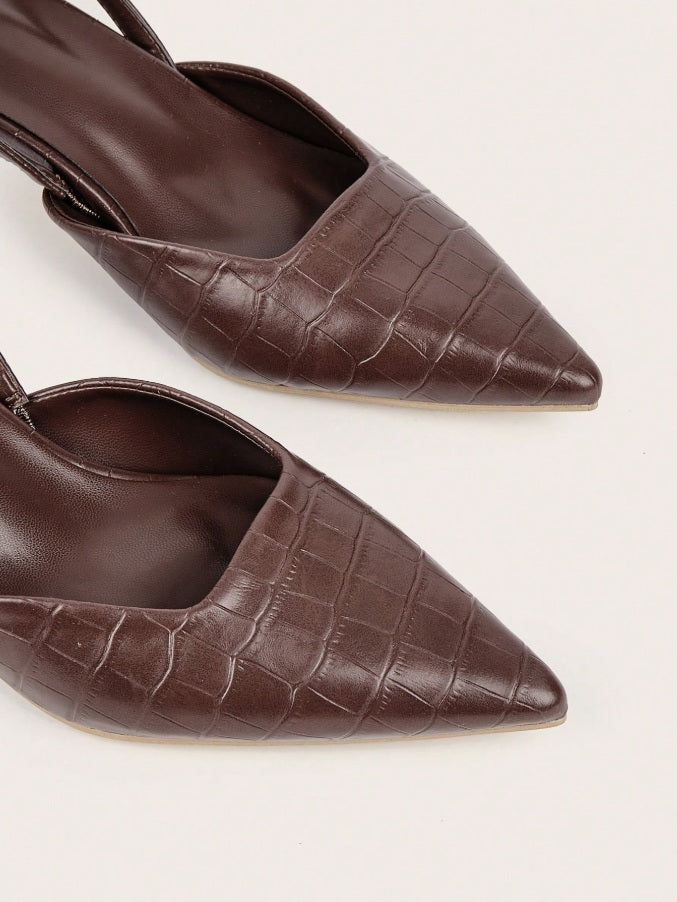 Crocodile box-type instep mules