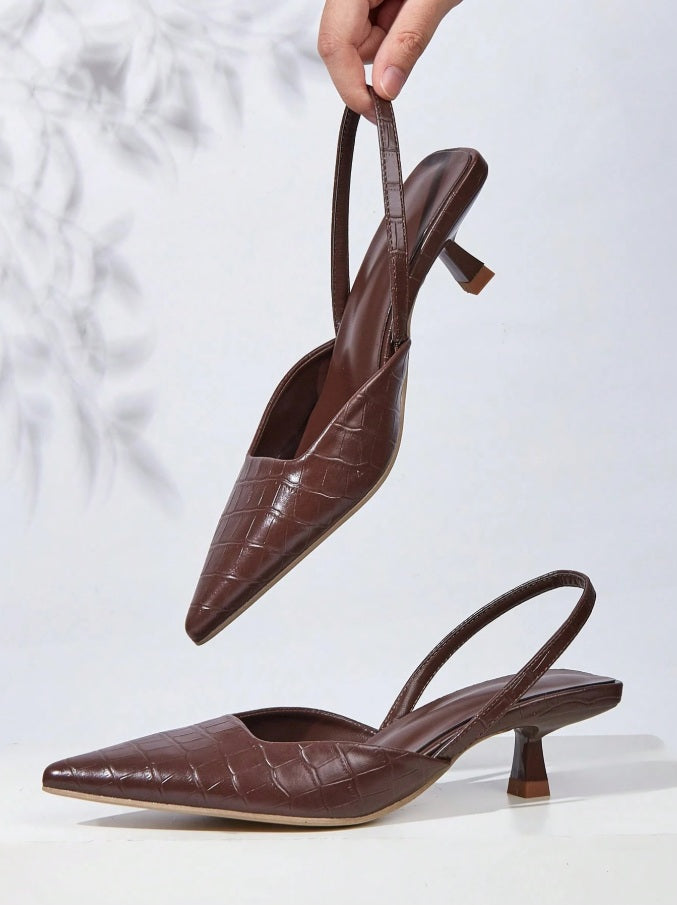 Crocodile box-type instep mules