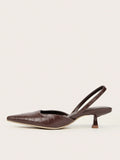 Crocodile box-type instep mules