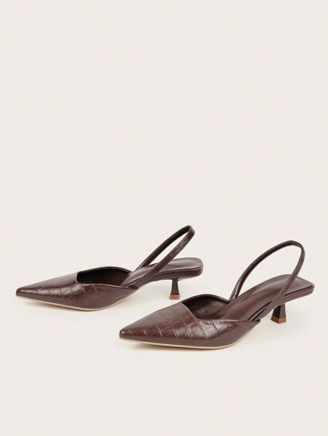 Crocodile box-type instep mules