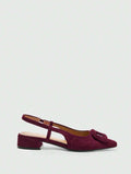 Velvet t-strap mary jane bagel sandals