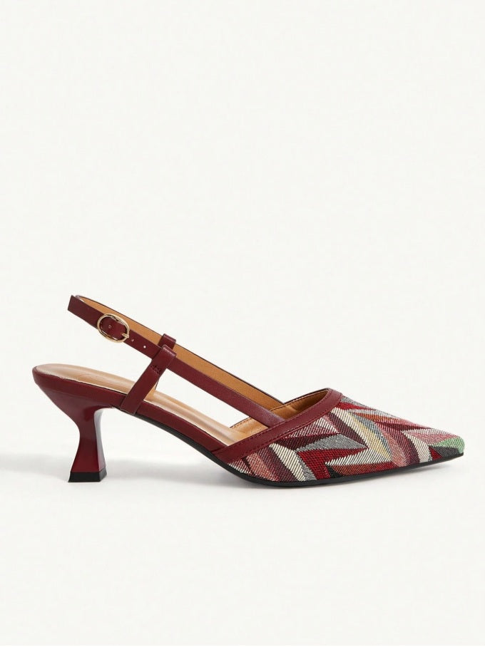 Pomegranate Picasso t-strap geometric print mules