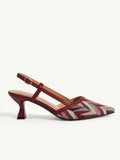 Pomegranate Picasso t-strap geometric print mules