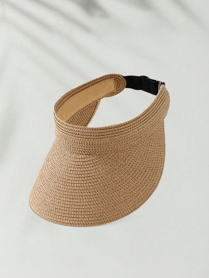 Adjustable raffia beach visor