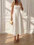 Long textured white ball gown Flavia dress