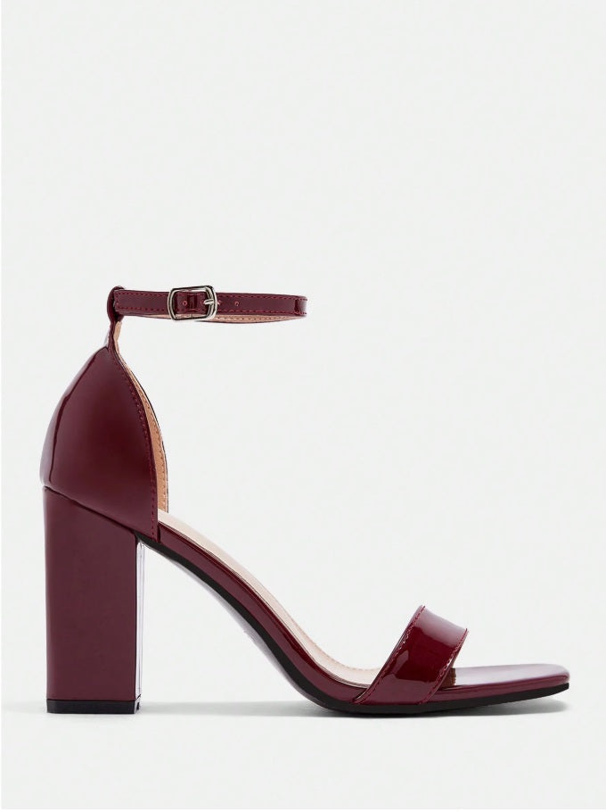 Block heel ankle strap sandals