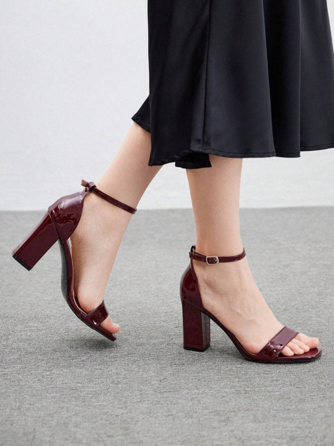 Block heel ankle strap sandals