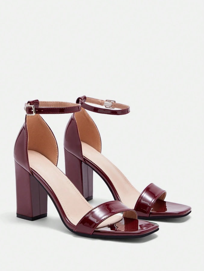 Block heel ankle strap sandals