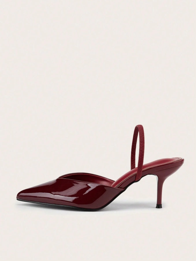 Velvet mules with instep strap