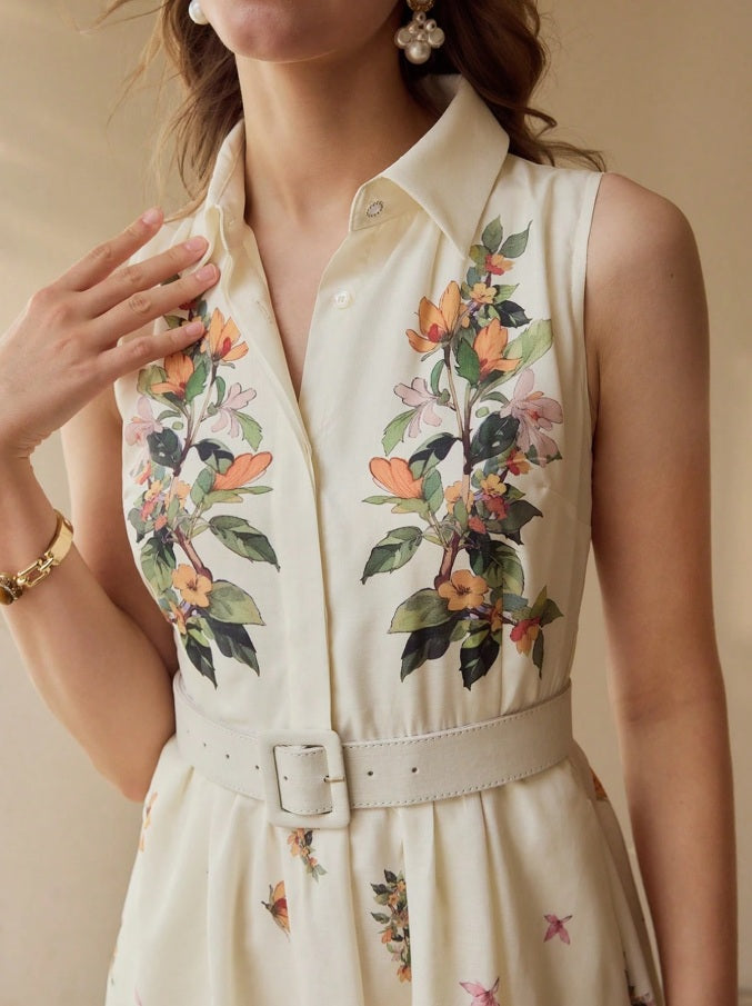 Pompeii shirt collar dress