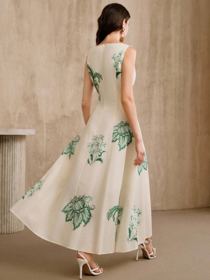 White Garden embroidery bell dress