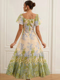 Garden of Eden dress with ruffled sleeves