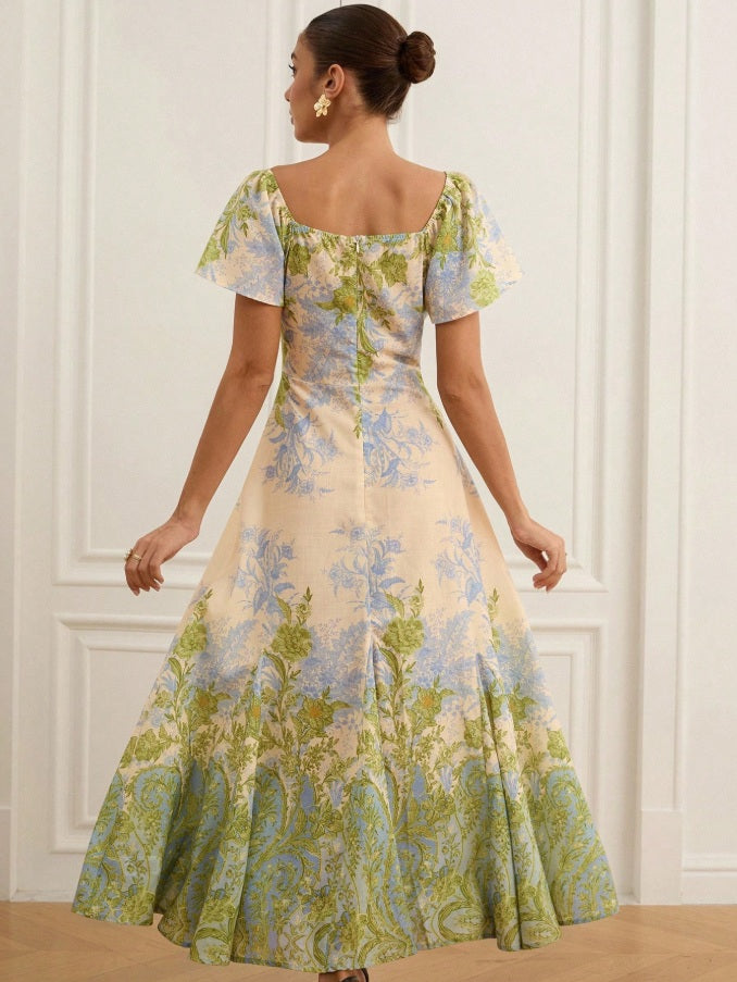 Garden of Eden dress with ruffled sleeves