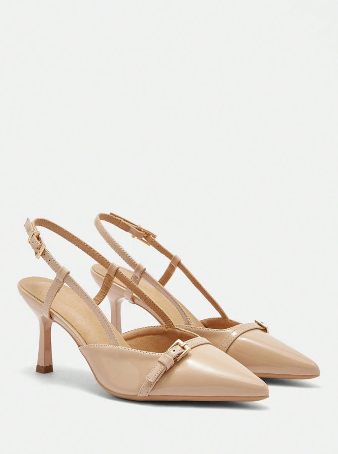 Louise Perrier T Strap Stacked Heels