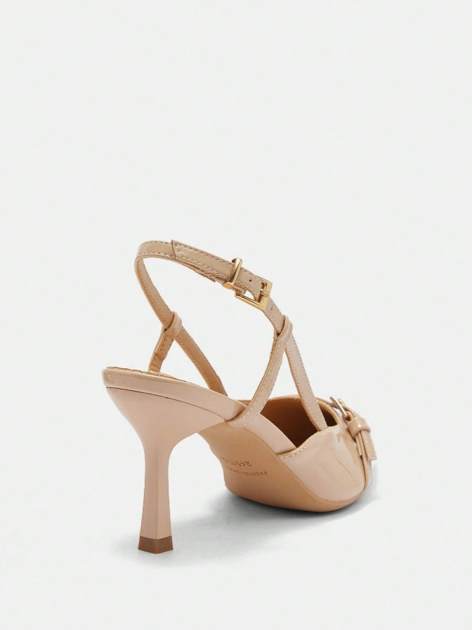 Louise Perrier T Strap Stacked Heels