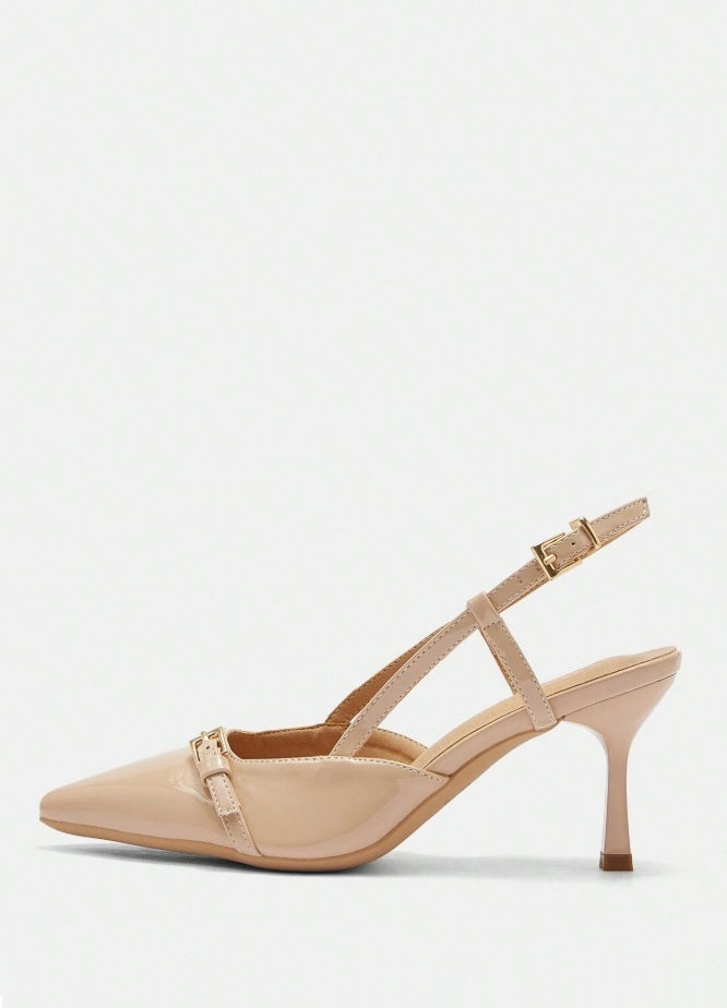 Louise Perrier T Strap Stacked Heels